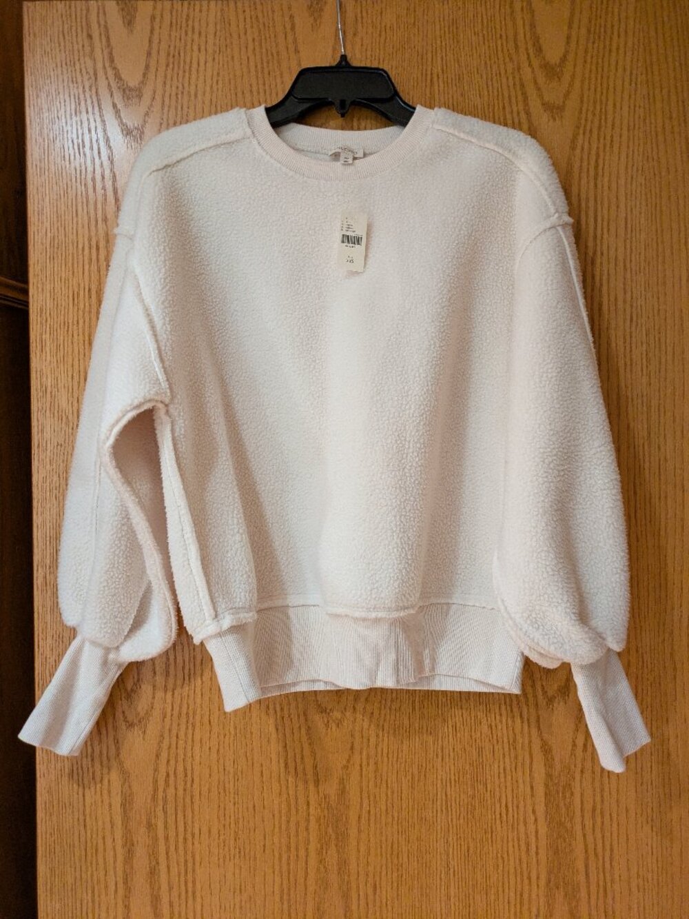 Pilcro Anthropologie Sherpa Cream Sweatshirt XXS NWT